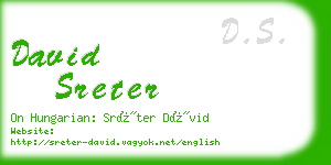 david sreter business card